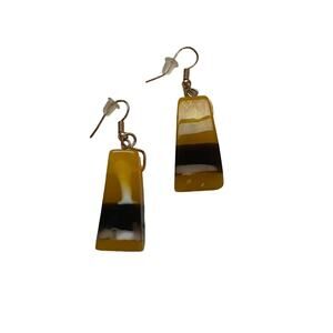 Vintage Yellow Resin Earrings
